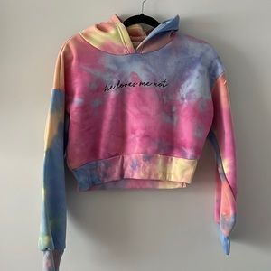 Tie-dye crop sweatshirt